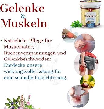 SwissMedicus horse balm with 25 herbs (Beinwell horse chestnut arnica eucalyptus) – Noticeable relief with massage – For muscle joints and back – Cooling extra strong formula – 500 ml