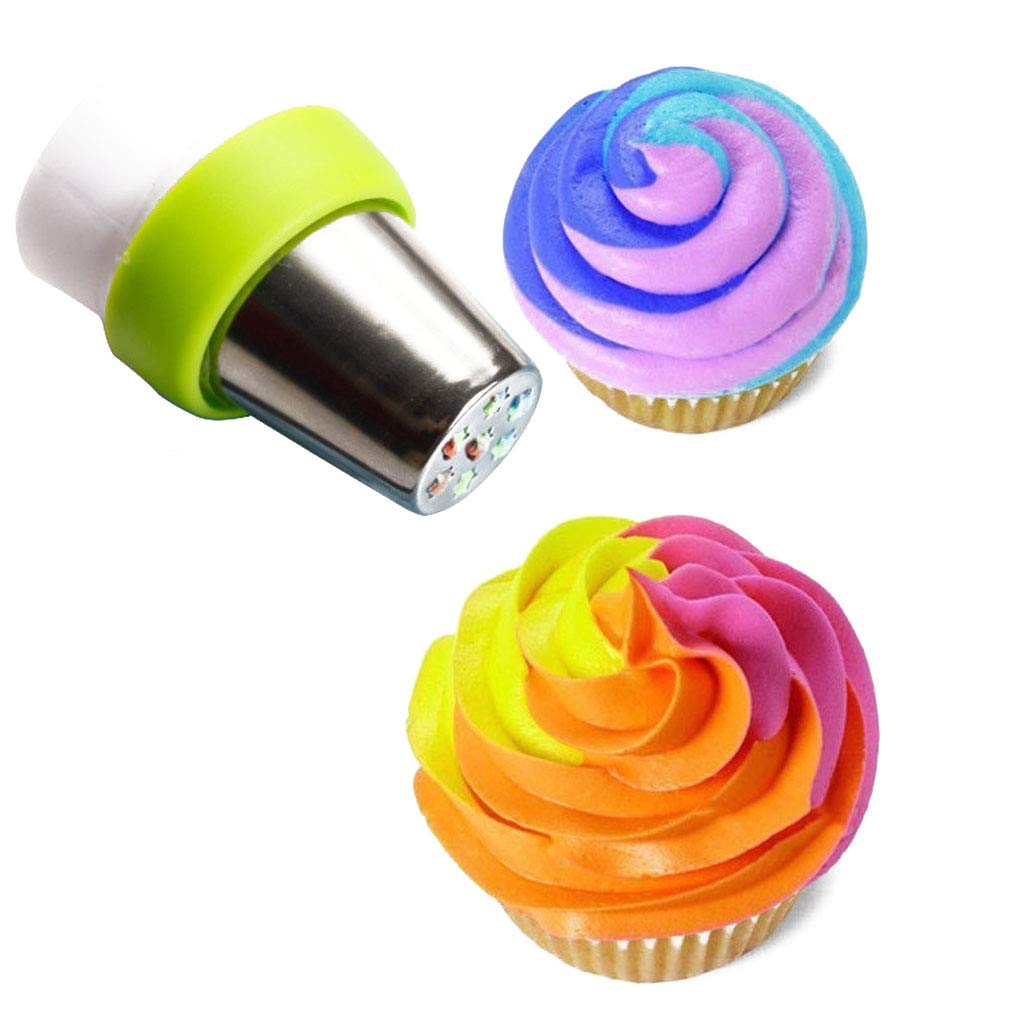Chikanb 5 Pezzi Ugelli per Tubazioni in Acciaio Inox, DIY Decorazione di Torte, Set di Utensili per Pasticceria Fatti a Mano per la Cucina Domestica, Professionali Focaccina di Ugelli, Argento