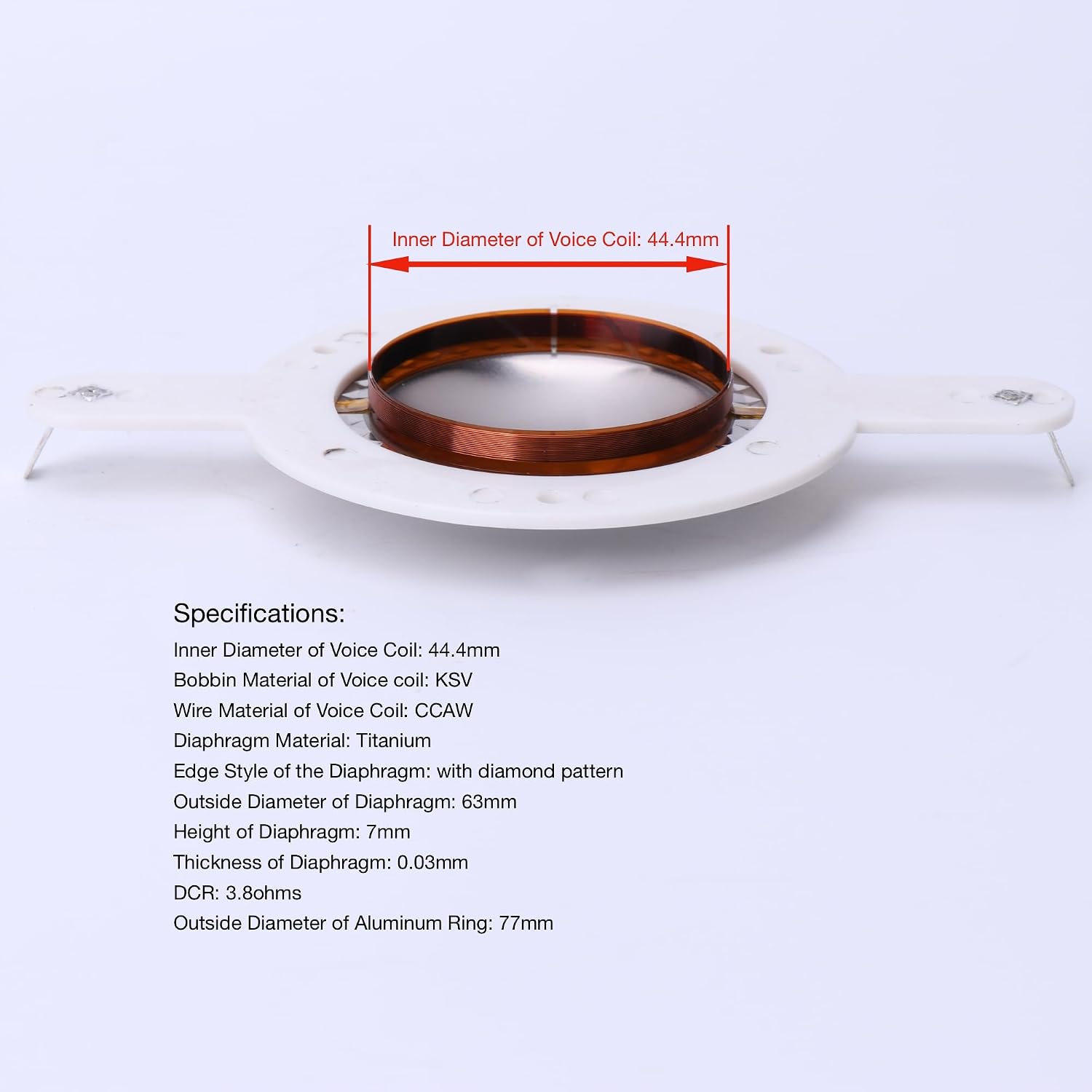 Audio Replacement Titanium Speaker Diaphragm for JBL 2418, JBL 2418H, JBL 2418H-1, EON 15, EON POWER15, EON 15 G2, EON 15P, MR 902, MR 905, MR 922, MR 925, MR 926, MR 935 and Many More