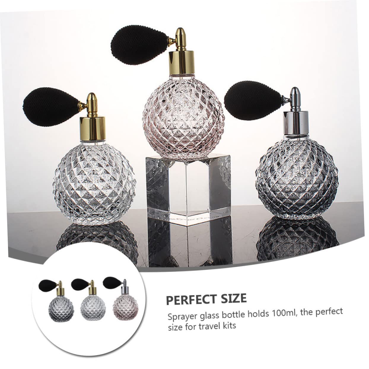 100ml Wiederbefüllbare Parfümflaschen mit Sprühfunktion 3 Stück aus Glas