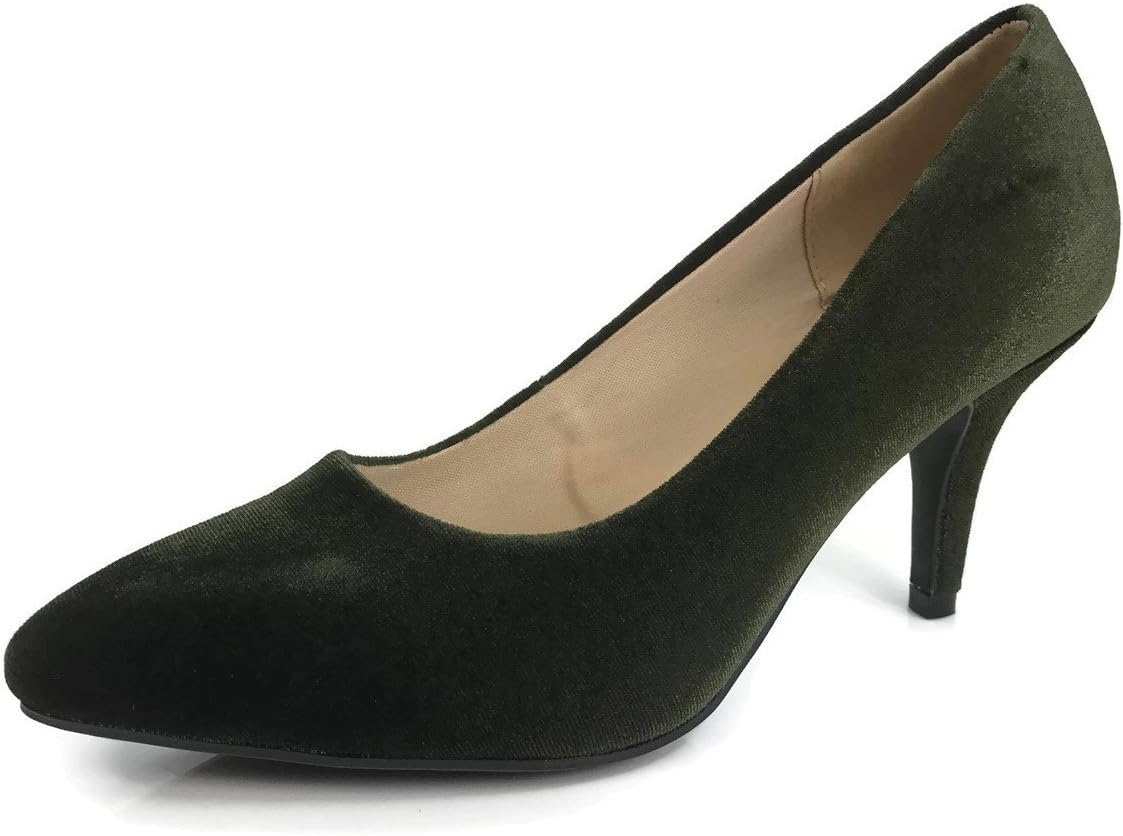 Forever Collection Womens Sadie Pumps Mid to Low Heel Slip On Shoes