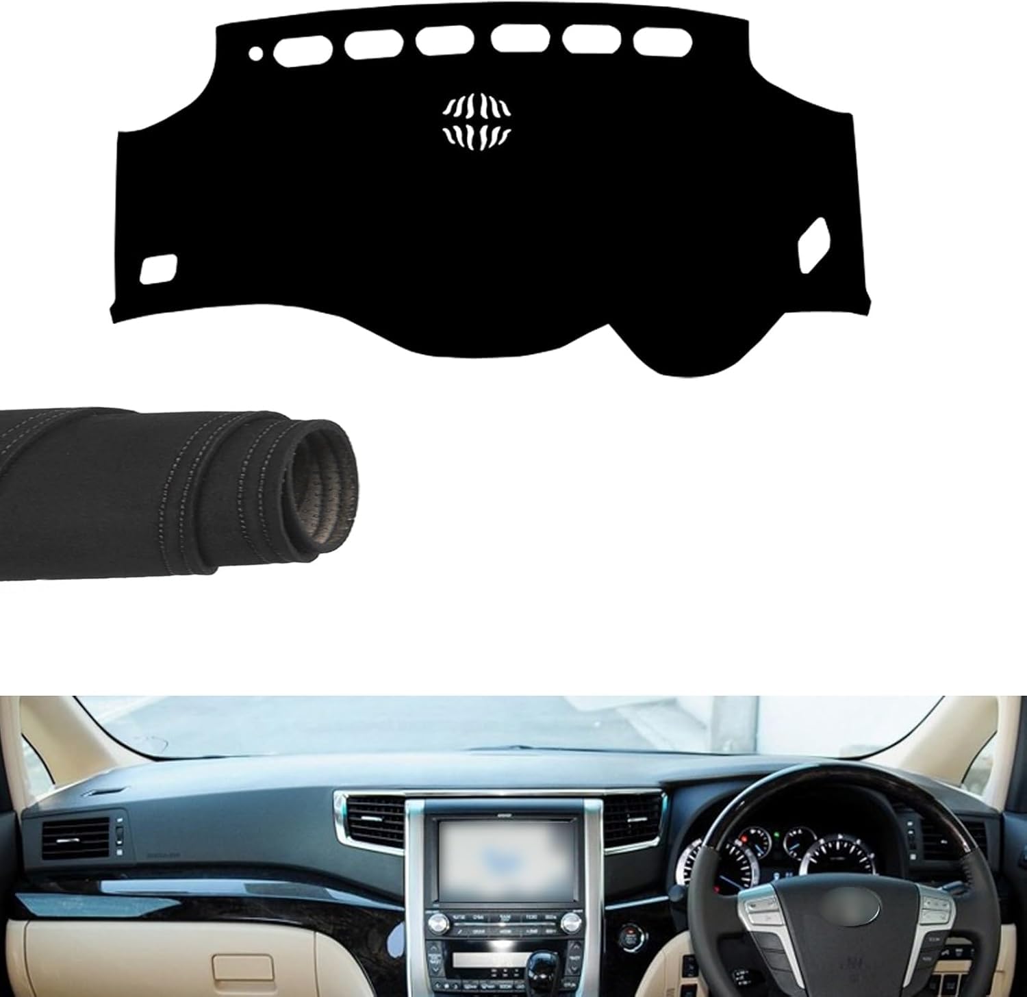 DdaiXQ Car Dashboard Cover Dash Mat For Toyota Alphard Vellfire AH20 2008-2015, Dashboard Cover Sun Shade Avoid Light Mat Non-Slip Instrument Panel Carpet
