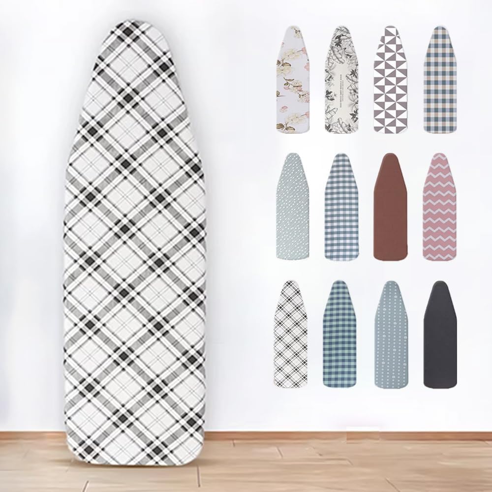 Ironing Board Cover 36x12 39x13 43x15In Iron Board Replacement Covers Cotton Ironing Board Cover and Pad with Felt Padding Heat Resistant(Multicolored,43x15in(110x40cm))