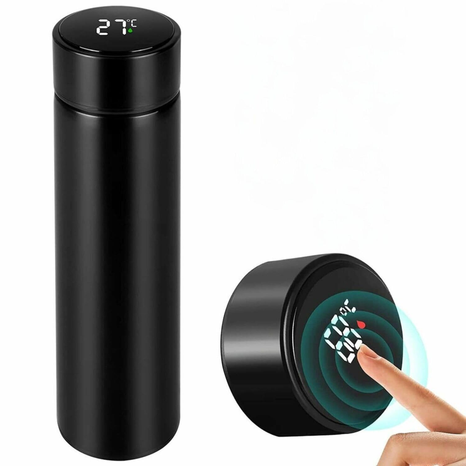 One94Store LED Temperature Display Water Bottle Double Wall Vacuum Insulated Stainless Steel Vacuum Drink Flasks Smart Water Cup for Travel for Hot and Cold Drinks (Black, 500ml) (B0D4D95SLZ) Amazon Price History, Amazon Price Tracker