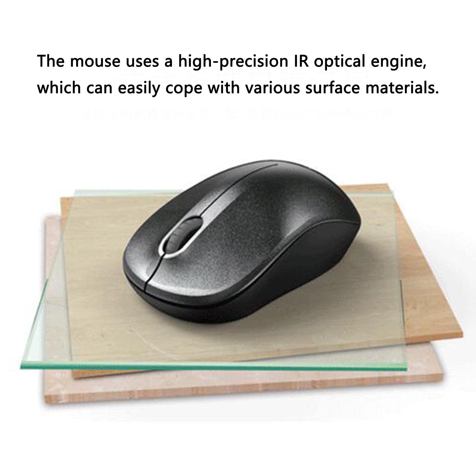 JUSHZ Souris sans Fil Ergonomique Gamer Gaming Photoélectrique 1600 DPI 2,4 GHz Brancher Et Utiliser (100x60mm,White)
