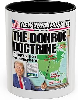 The Donroe Doctrine Trump New York Post Meme Coffee Breakfast Mug