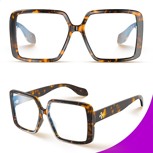 Miniatura 4 de VISOONE Gafas de bloqueo de luz azul TR90 de gran tamaño, accesorios de moda, sin receta para mujeres, Harvard