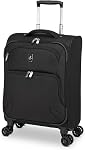 ATLANTIC Artisan III Carry-On Luggage — Lightweight, Water-Resistant Suitcase with 8 Spinner Wheels and Lockable Zipper Puller Heads — Blue, 19-inch