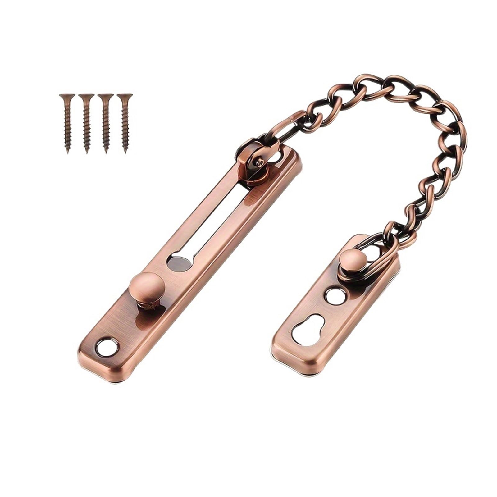 Edvkrgqx Bronze Security Doors Chain Lock, Door Chain Security Lock Spring Latch Screw Multicolor(Bronze)