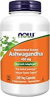 Vista 1 de NOW Foods Extracto de Ashwagandha 450 mg vegano, kosher, sin OMG - 240 cápsulas vegetales