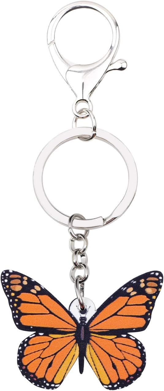 DOWAY Acrylic Colorful Floral Morpho Butterfly Keychain Charm Insect Key Ring for Women Girls Handbags Purses Belt Decor - Image 4