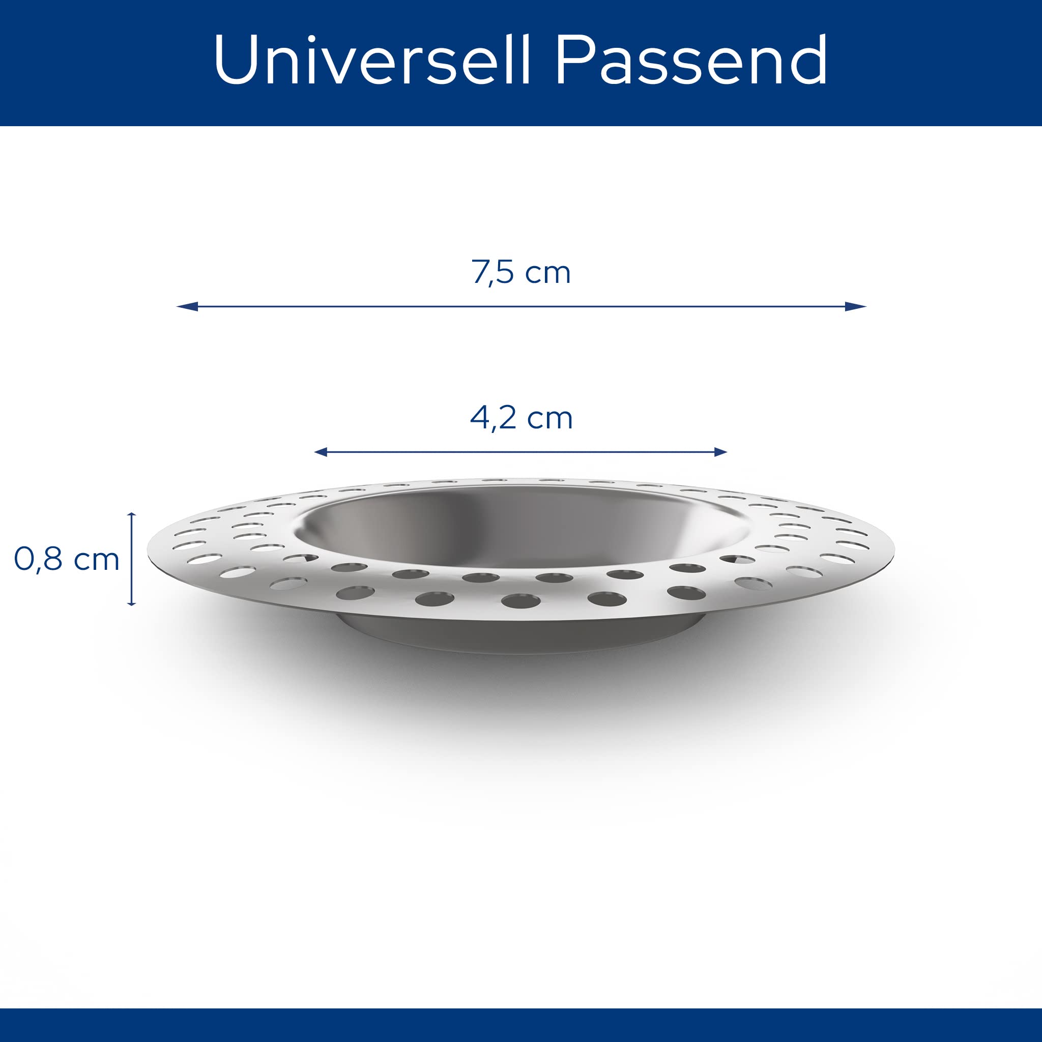 Bouchon Évier Rietlow Acier Inoxydable - Ø82mm - Passoire Et Bouchon Innovant - Universal