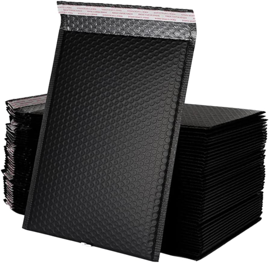 50pcs Bubble Storage Bag Shockproof Tear Resistant Packaging Pouch for Safe Shipping and Logistics Black