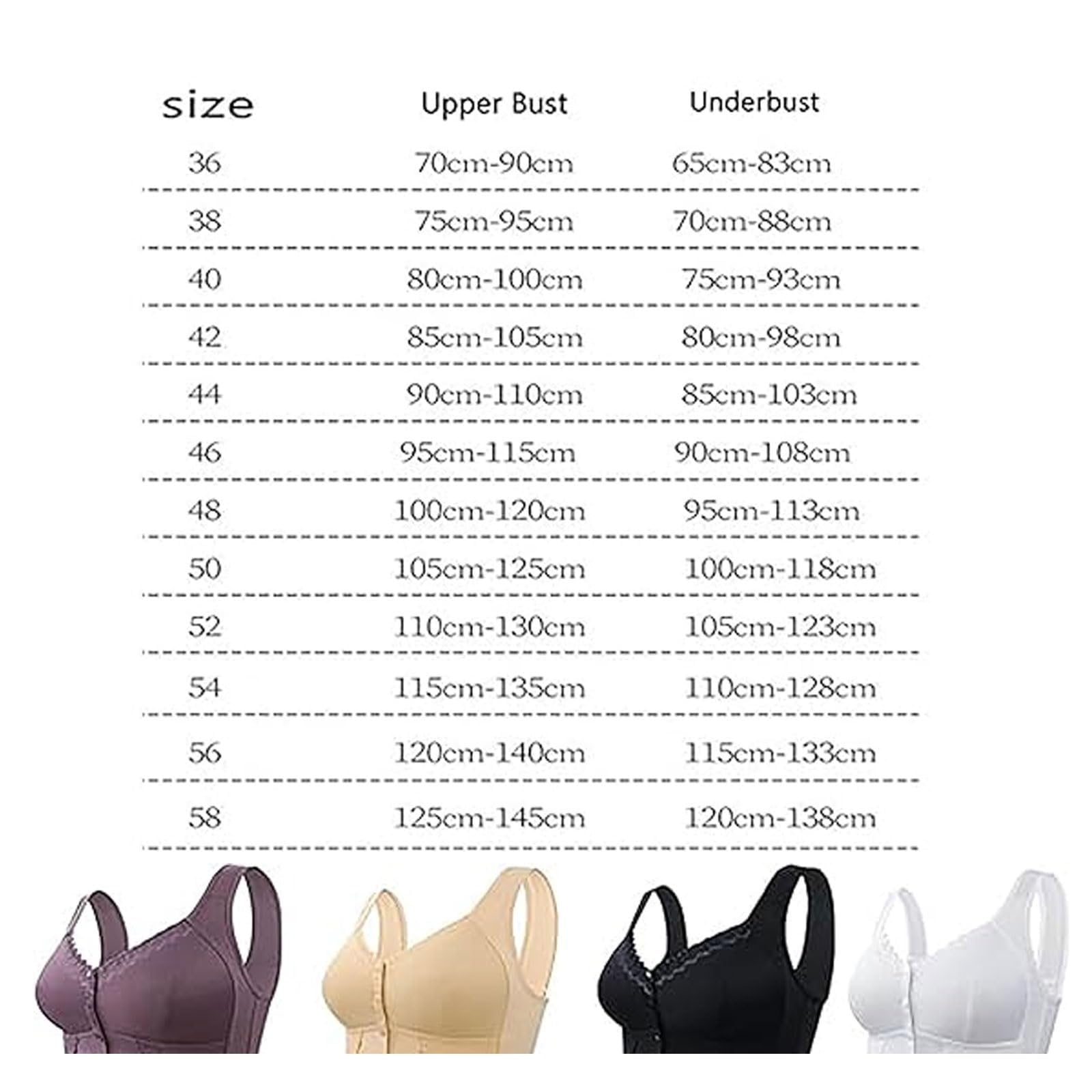 Reggiseno Traspirante con Chiusura Frontale for Donne Anziane - Supporto Anti-cedimento