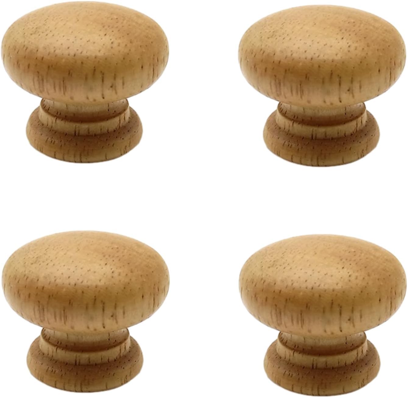 Tnbccxn Rubber Wood 30Mm Diameter Cabinet Handles, Cabinet Handles,4 Pack Furniture Solid Wood Handle Pulls(Rubber Wood 30Mm Diameter)