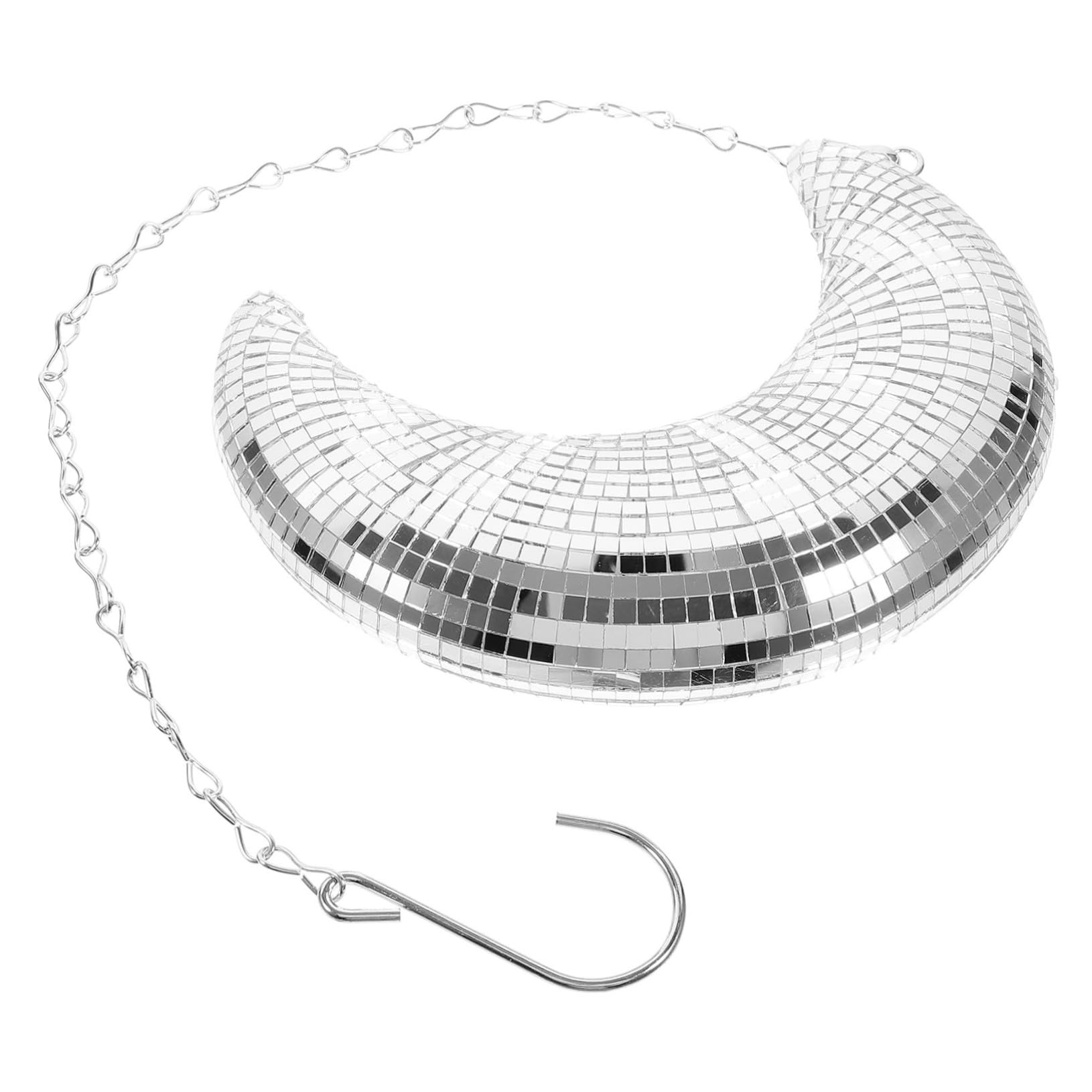 Cabilock 5piezas Bola De Discoteca Forma De Luna Decoración Colgante para Fiestas y Eventos Adorno Espejado para Bodas y Festivales