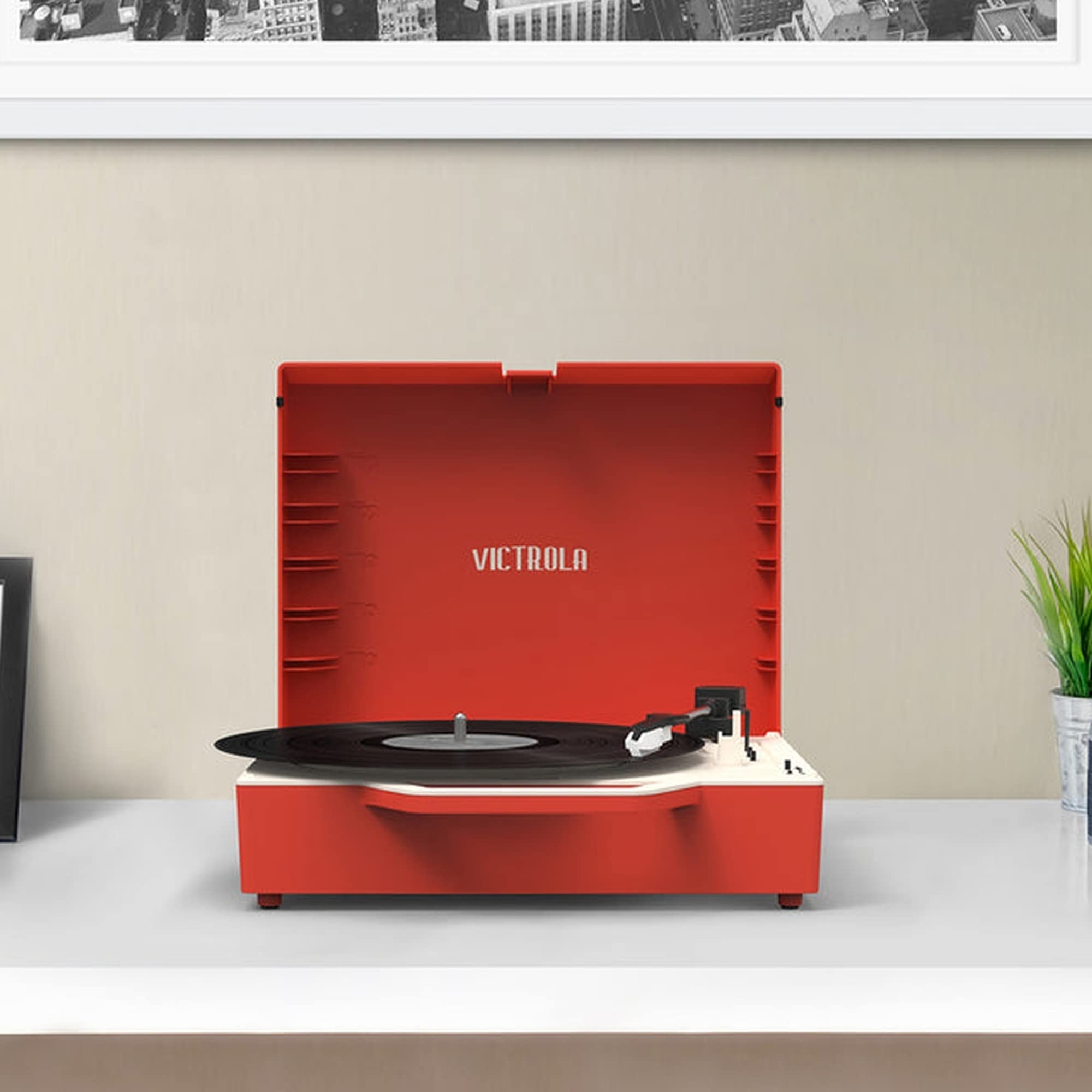 VICTROLA RE-Spin Platine Vinyle ECO CONCUE Rouge