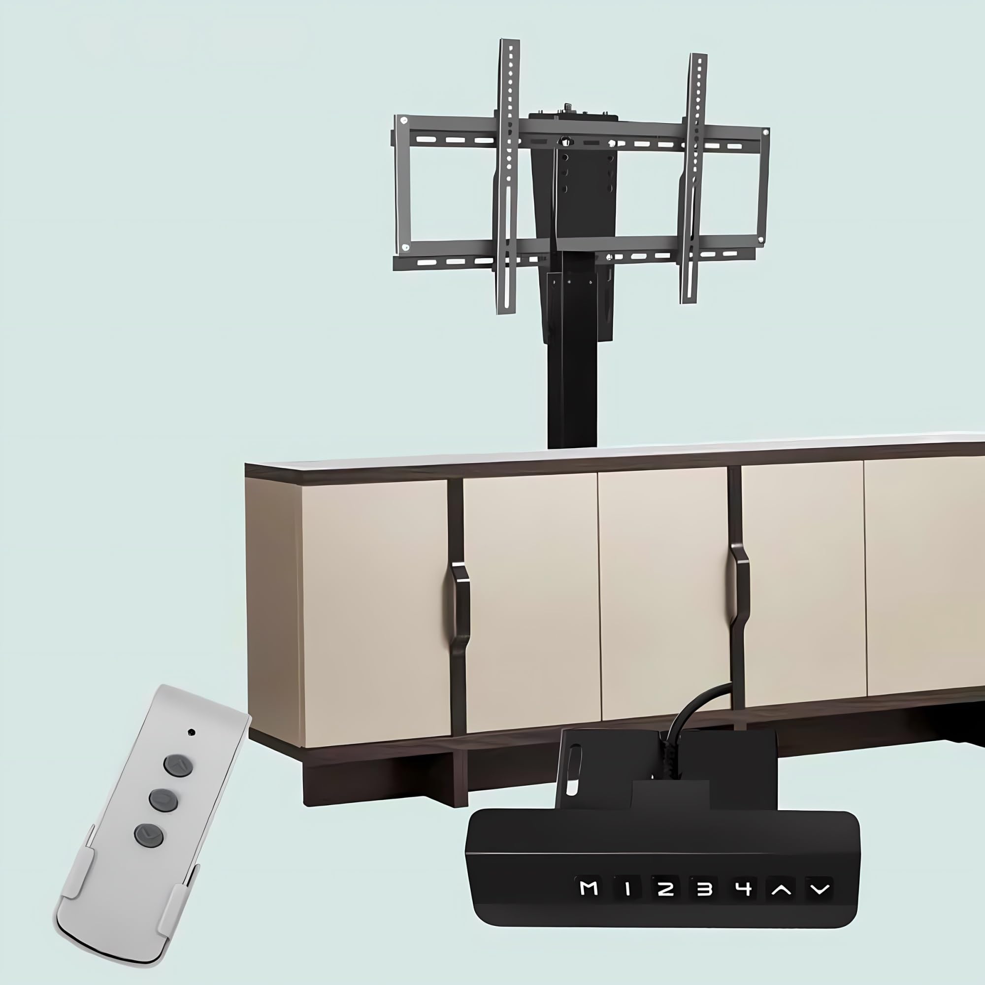 Electric tv lift for 32-50 inch Screen, motorised tv bracket Remote control with memory function, Motorized TV Lift mechanism Stroke 650mm, Capacity 40kg, max 400x400mm (32-50 inch) — view 9
