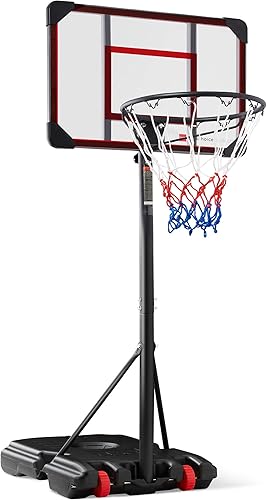 Best Choice Products Aro de baloncesto ajustable en altura para niños, sistema de tablero portátil con 2 ruedas, base rellenable, resistente a la
