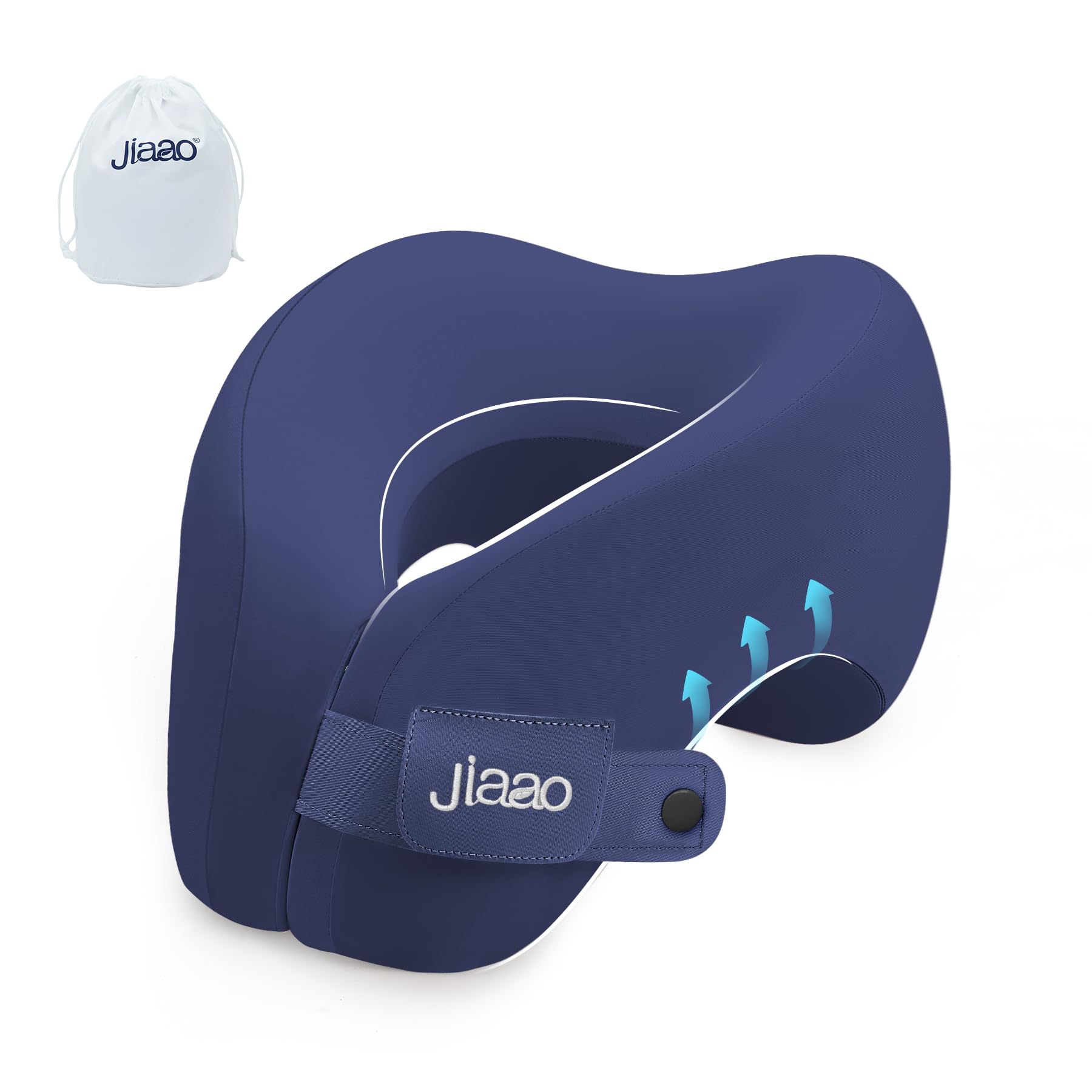 jiaao Nackenkissen Flugzeug Ergonomisch Und Verstellbar, Reisekissen Aus Memory-Schaum, Ideal Als Nackenhörnchen Oder Kissen Flugzeug Für Flug, Auto, Zug, Nackenkissen Flugzeug (Marineblau)