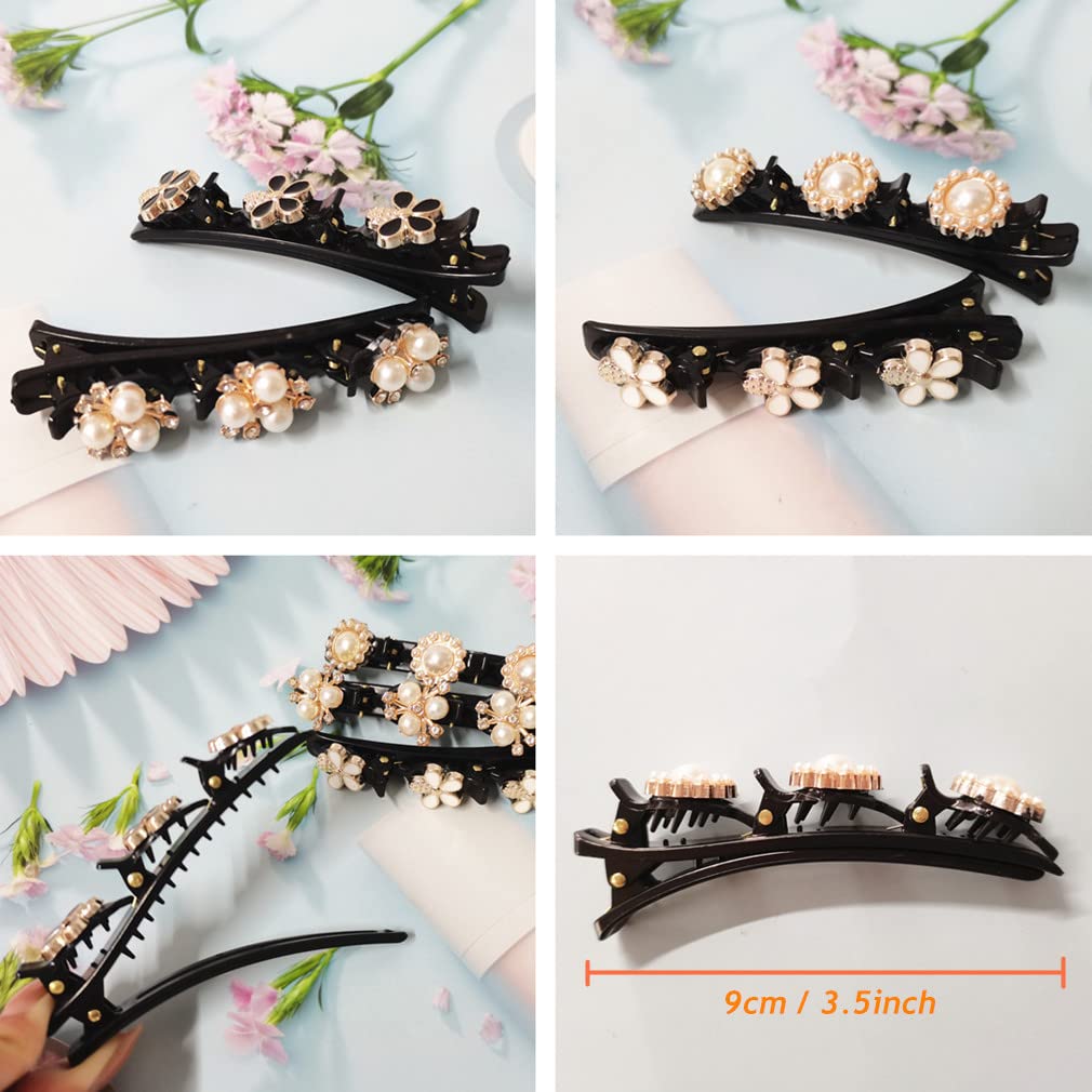 Amazon.co.jp: Morices 4個 二重層 三つ編み ヘアクリップ