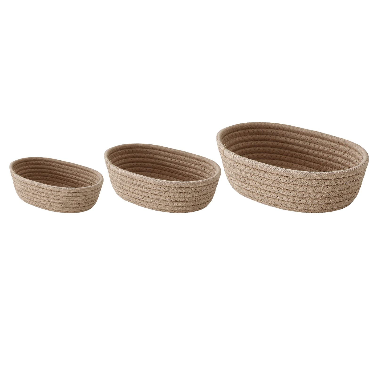 Panier de rangement ovale en coton Ejoyous lot de 3 paniers tissés à la main pour le bureau
