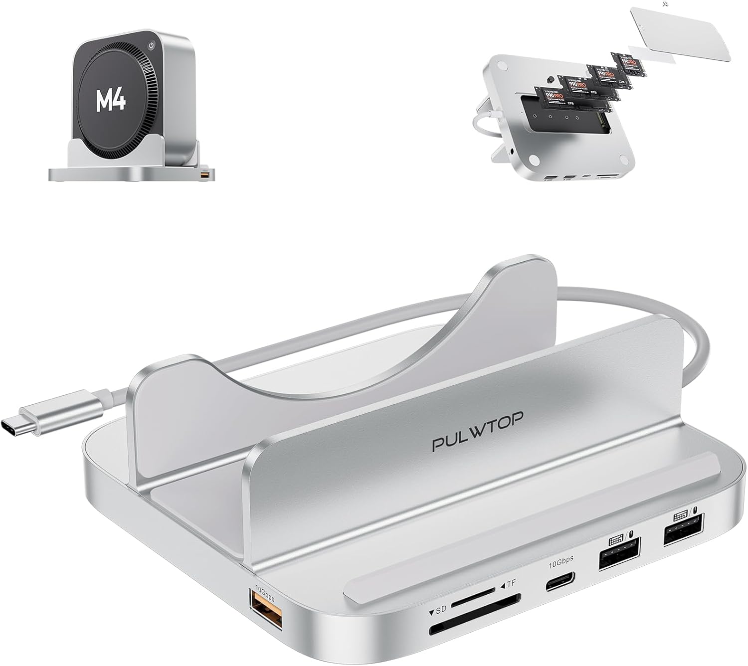 PULWTOP USB C ハブ Mac Mini M4/ M4 Pro