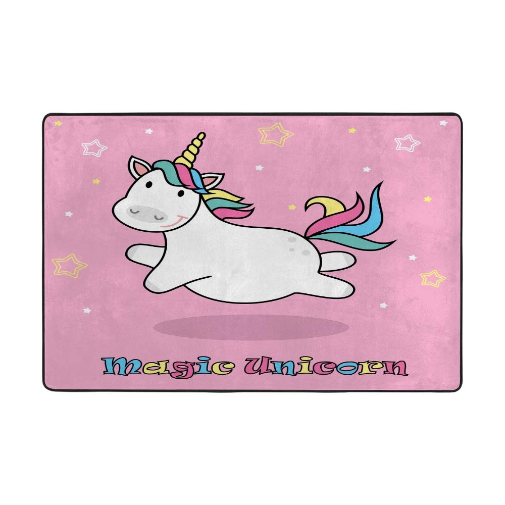 Tapis licorne magique grand tapis polyester salon lavable