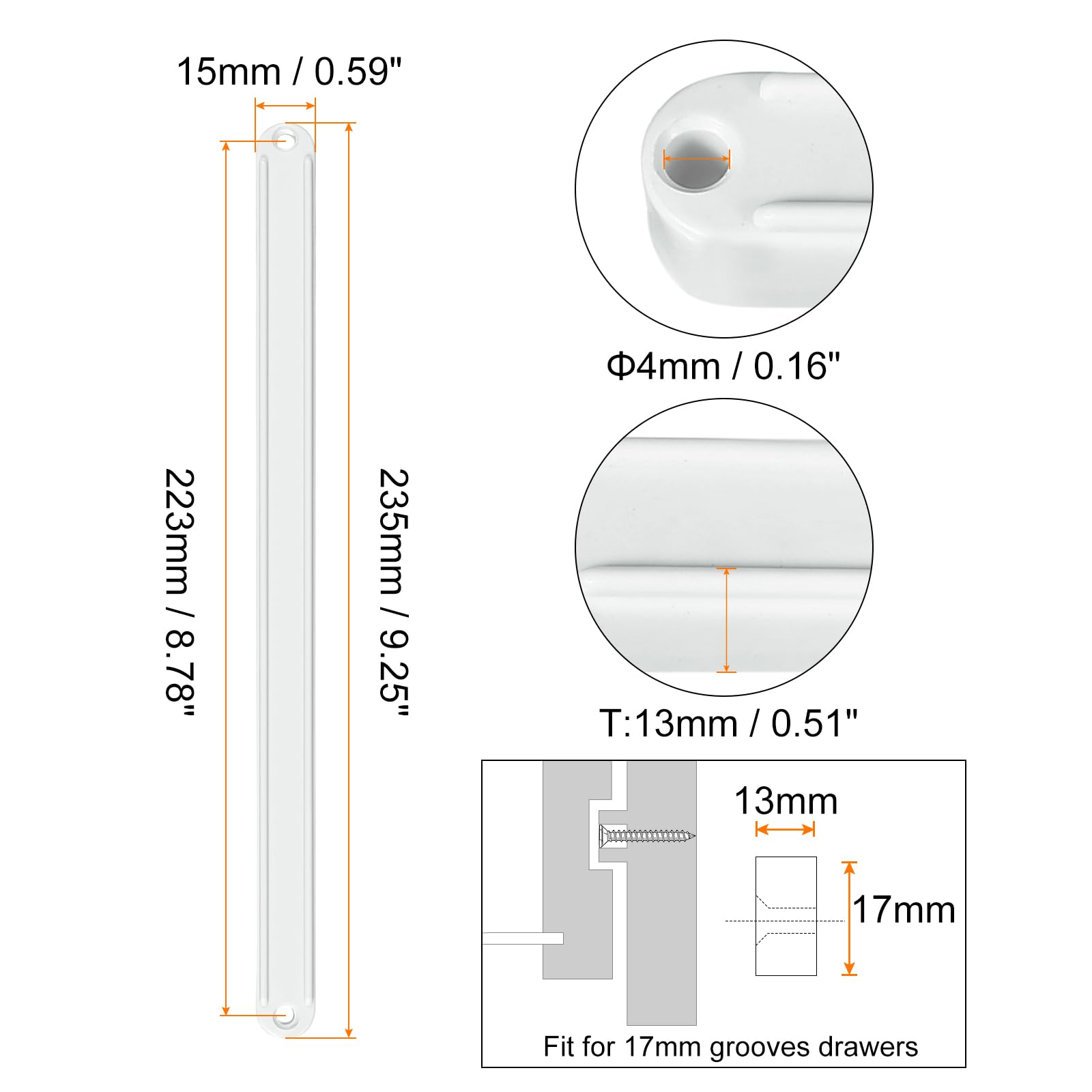 Set Guide Per Cassetti QUARKZMAN 235 Mm – Scorrevoli In Plastica Con Viti, Montaggio Laterale Per Armadi E Cassettiere (Marrone)