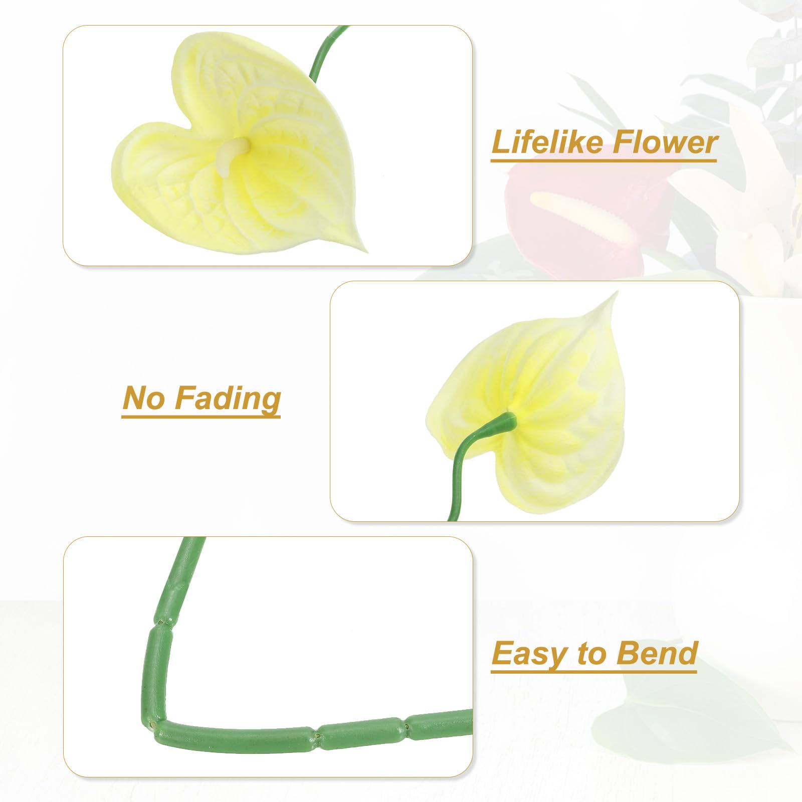 PATIKIL 13" Artificial Anthurium Lily Flowers - Image 3