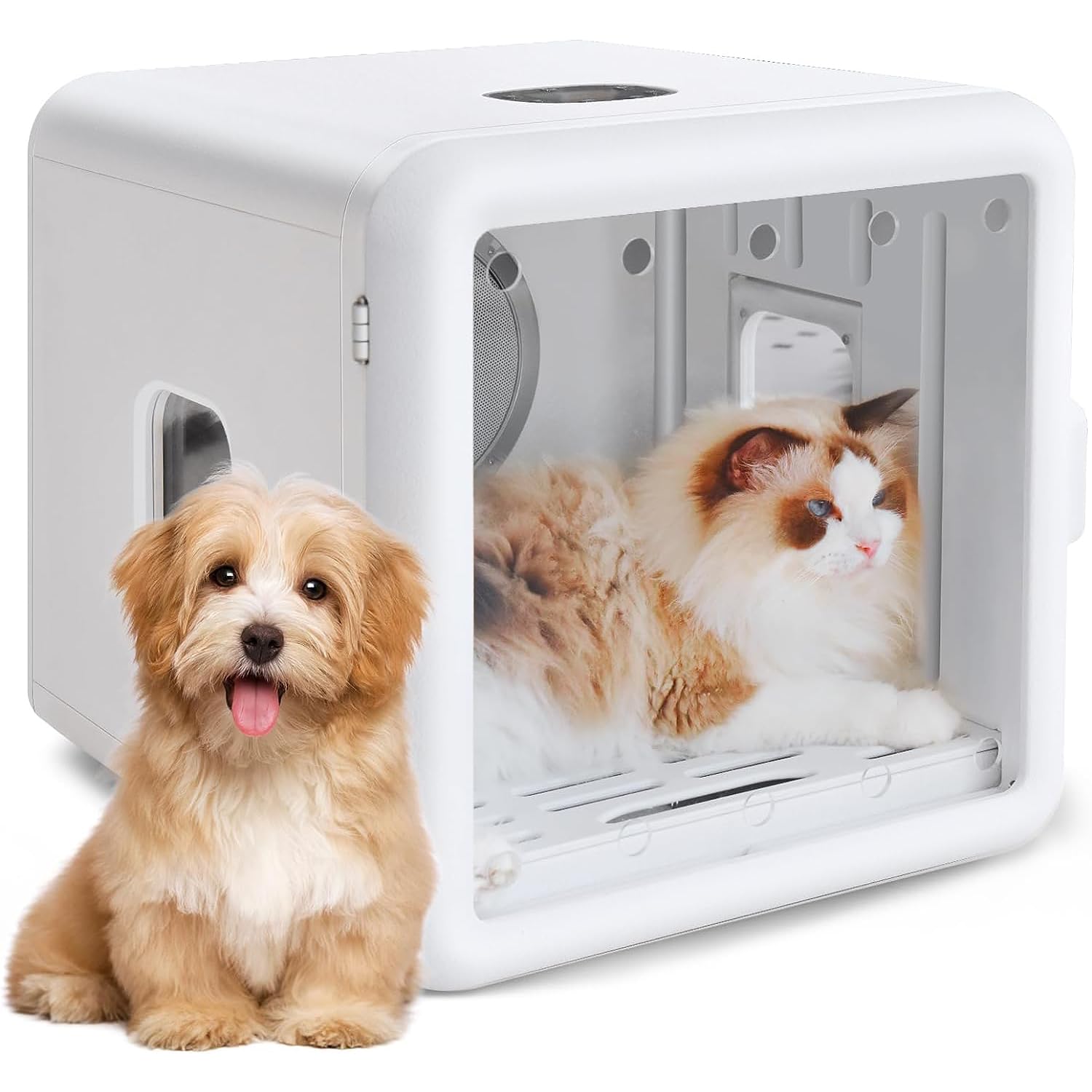 Automatic Pet Hair Dryer Box for Cats and Small Dogs - Ultra Quiet Fast Drying Cats Hair Dryer with Smart Temperature Control and 360° Heating Air Circulation