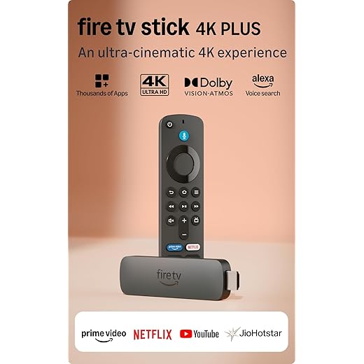 Amazon Fire TV Stick 4K | Alexa Voice Search, Cinematic 4K streaming with HDR10+, Wi-Fi 6, Dolby Vision/Atmos (newest model)