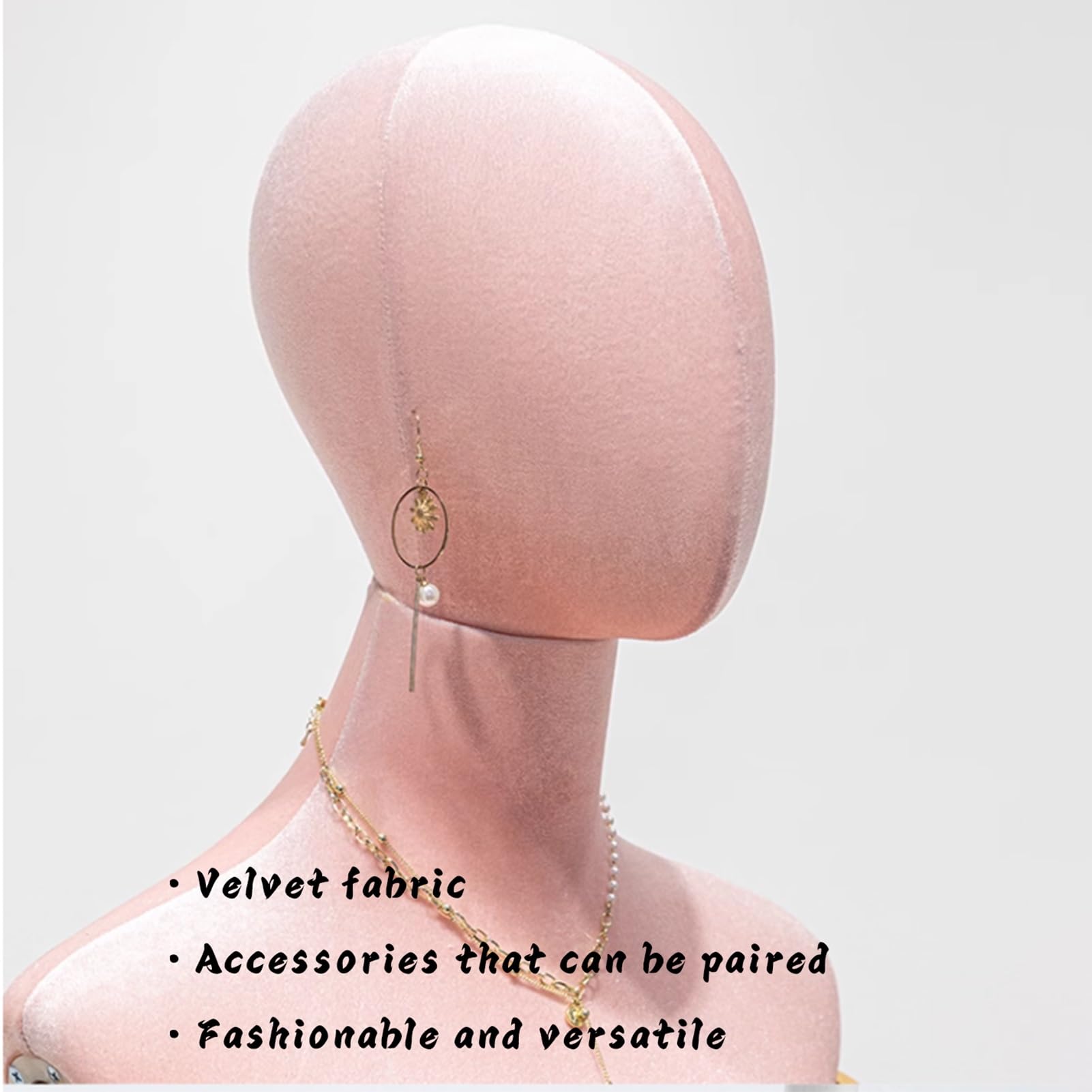 Schaufensterpuppe Aus Samt, Weiblicher Torso, Höhenverstellbar Von 165–180 cm, Für Brautkleider, T-Shirts, Blau, Größe S