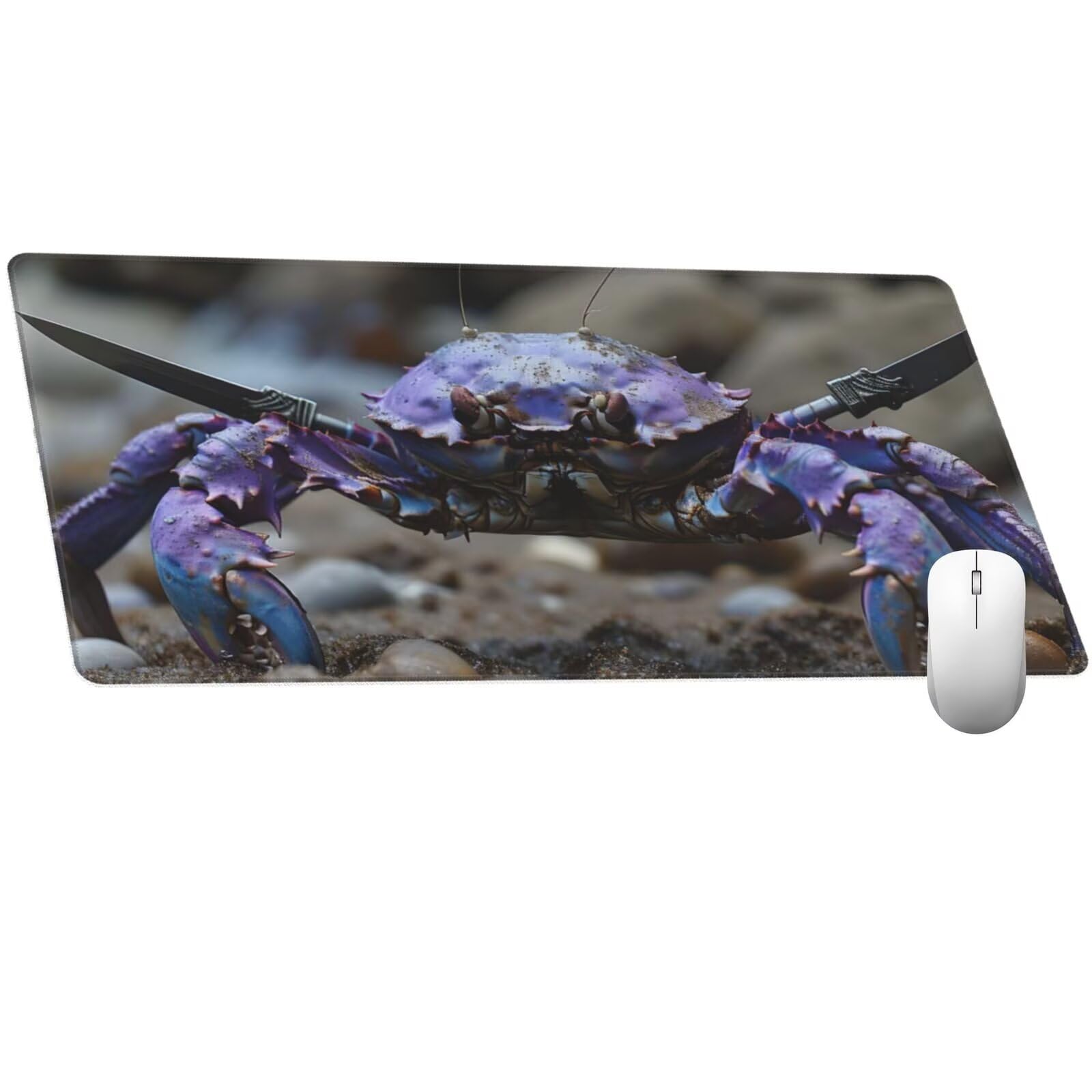 Alfombrilla Ratón Cangrejo Alfombrilla Ratón XXL 1600 x 800 mm, Animal Mouse Pad Gaming con Bordes Cosidos, Impermeable Mousepad XXL Base de Goma Antideslizante Duradera, Mouse Pad para Oficina Q988