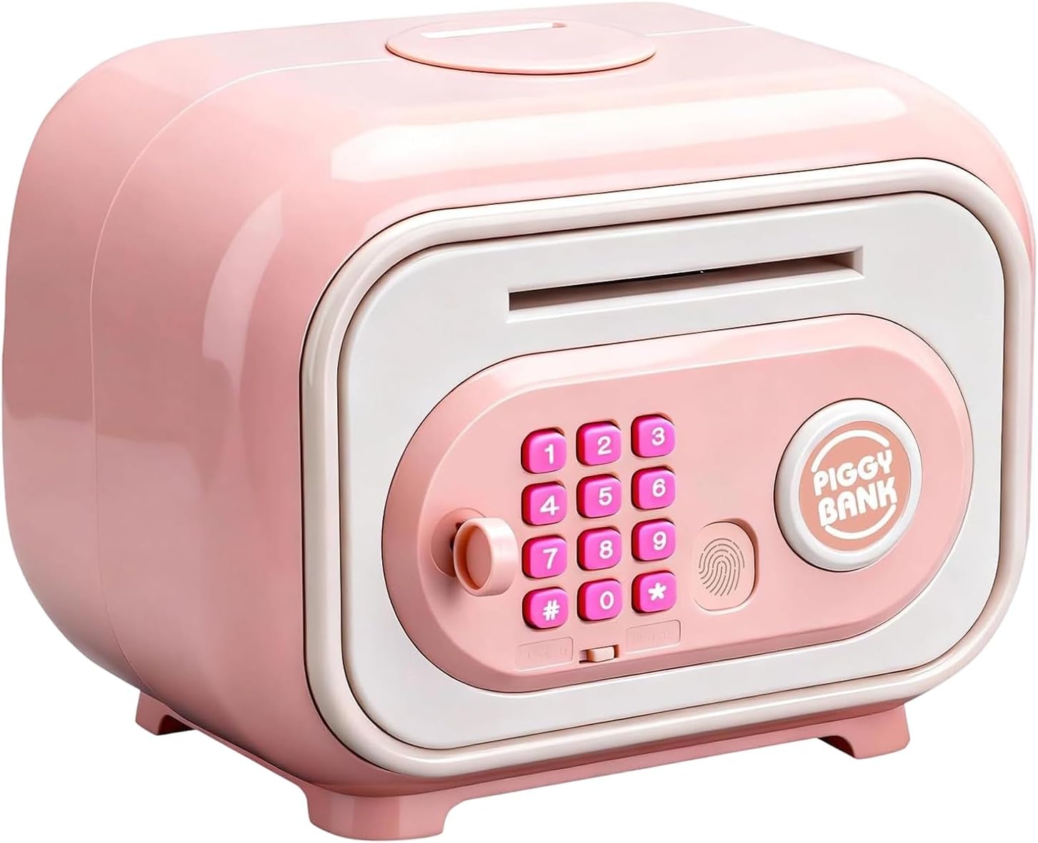 Kids ATM Bank - Electronic Savings Toy, Cash Coin Safe Box with Code Fingerprint Password for Money Counting Fun, Durable ABS Material Piggy Vault with Sound Effects, Educational Finance Toy for Ages