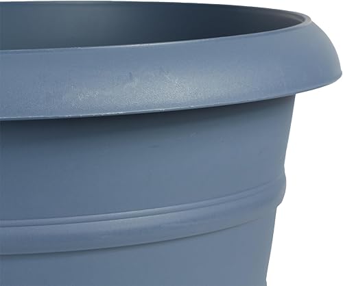 Miniatura 5 de The HC Companies - Maceta marina de 16 pulgadas, ligera, de plástico para interior y exterior, para hierbas y flores, azul pizarra