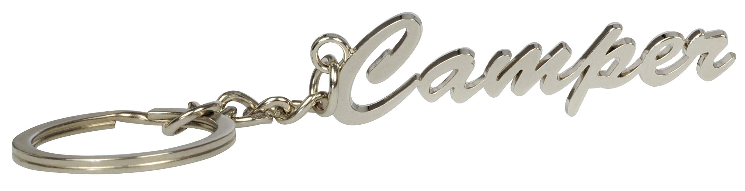 Schlüsselanhänger Camper | edler Anhänger mit Schriftzug aus hochwertigem Metallguss | Campingplatz, Wohnmobil, Freizeit, Reise