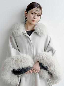 Amazon | [スナイデル] ファー付きミドルケープコート SWFC245048
