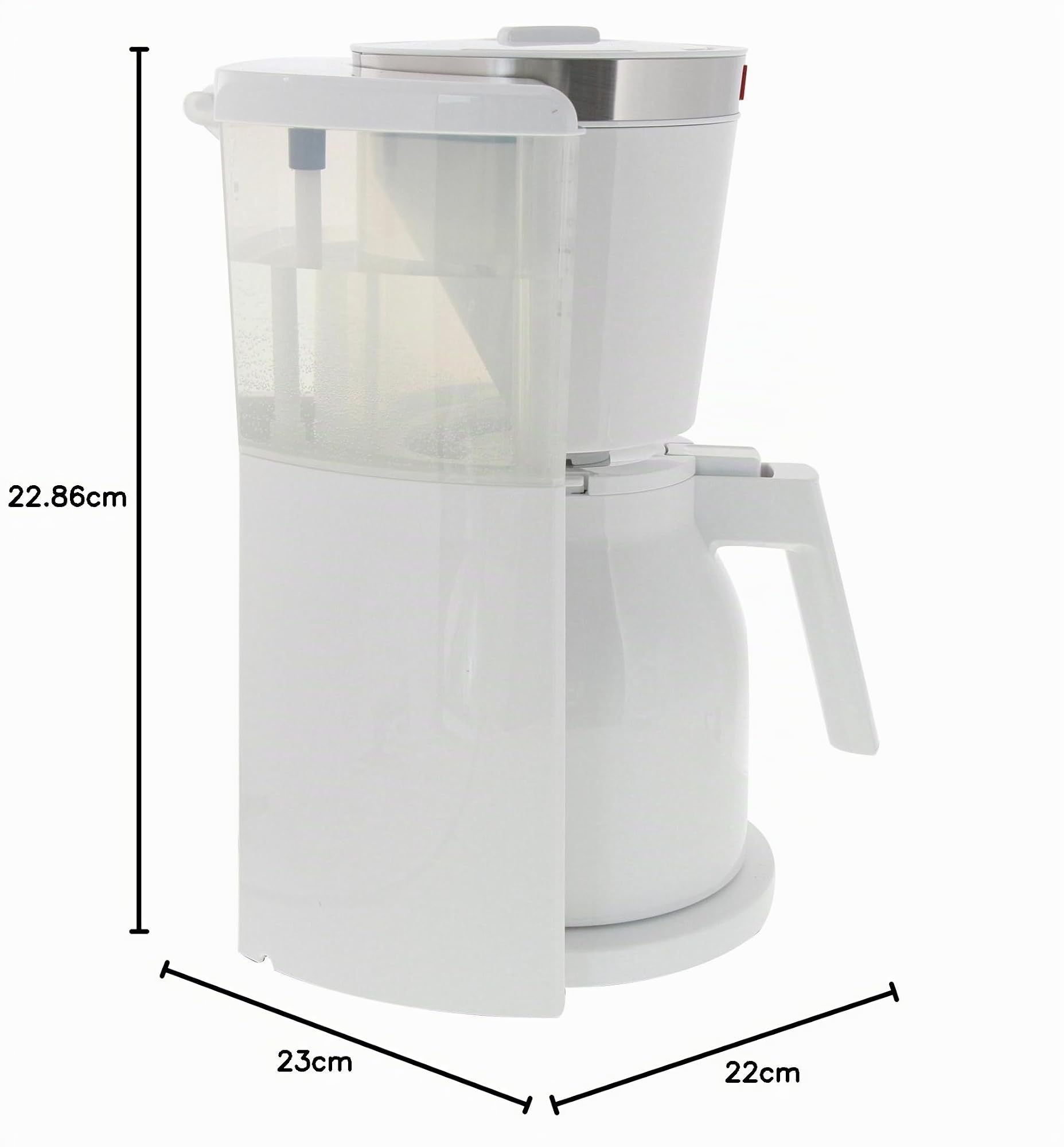 Melitta Cafetière à Filtre avec Verseuse Isotherme, Sélecteur d’Arôme, Look Therm Selection, Blanc/Acier Brossé, 1011-11