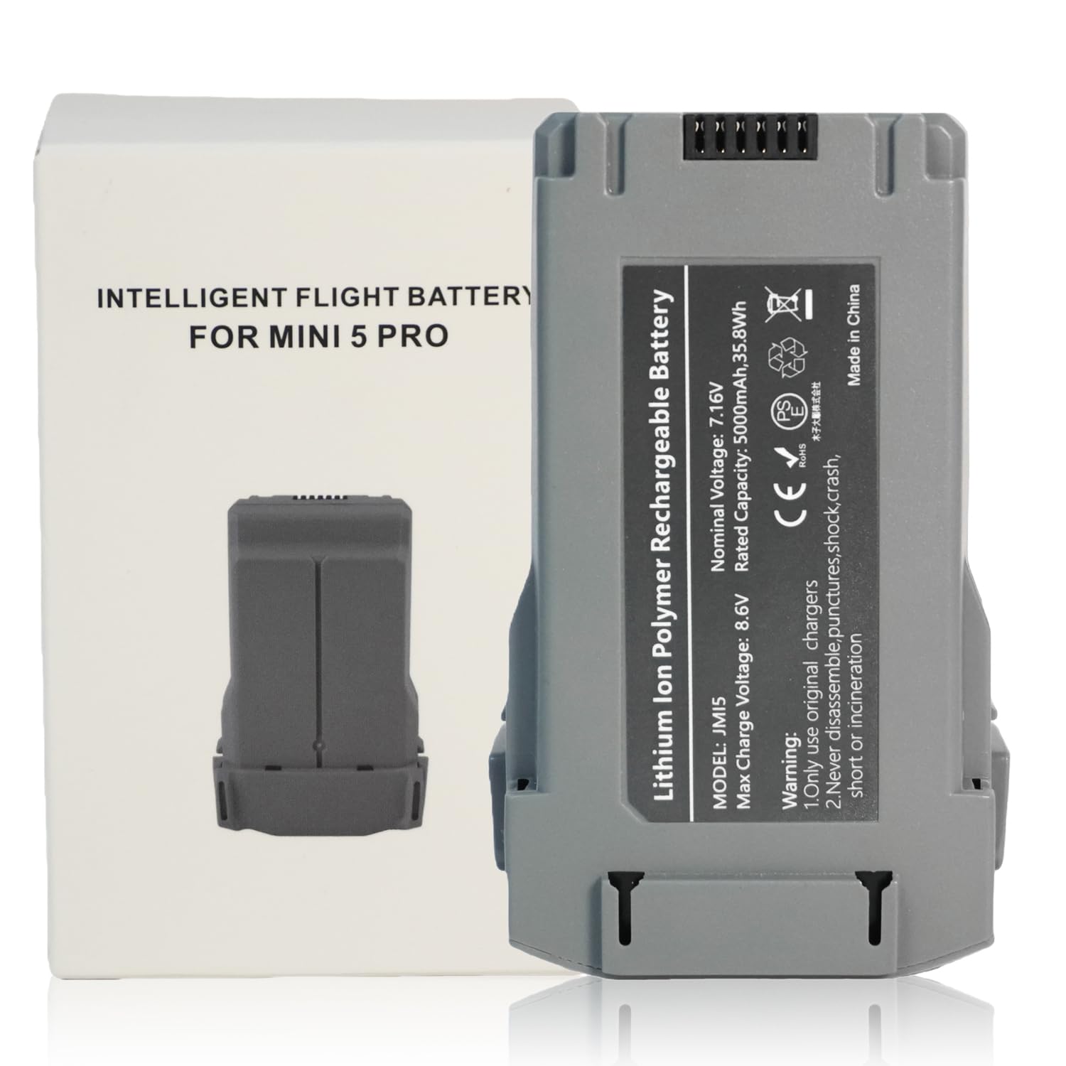 XITAIAN 5000mAh Mini 5 Pro JMI5 Batería de Repuesto para dji Mini 5 Pro Drohne, Li-Poli Inteligente Vuelo Batería Recargable, 52 Minutos (7.16V 35.8Wh)