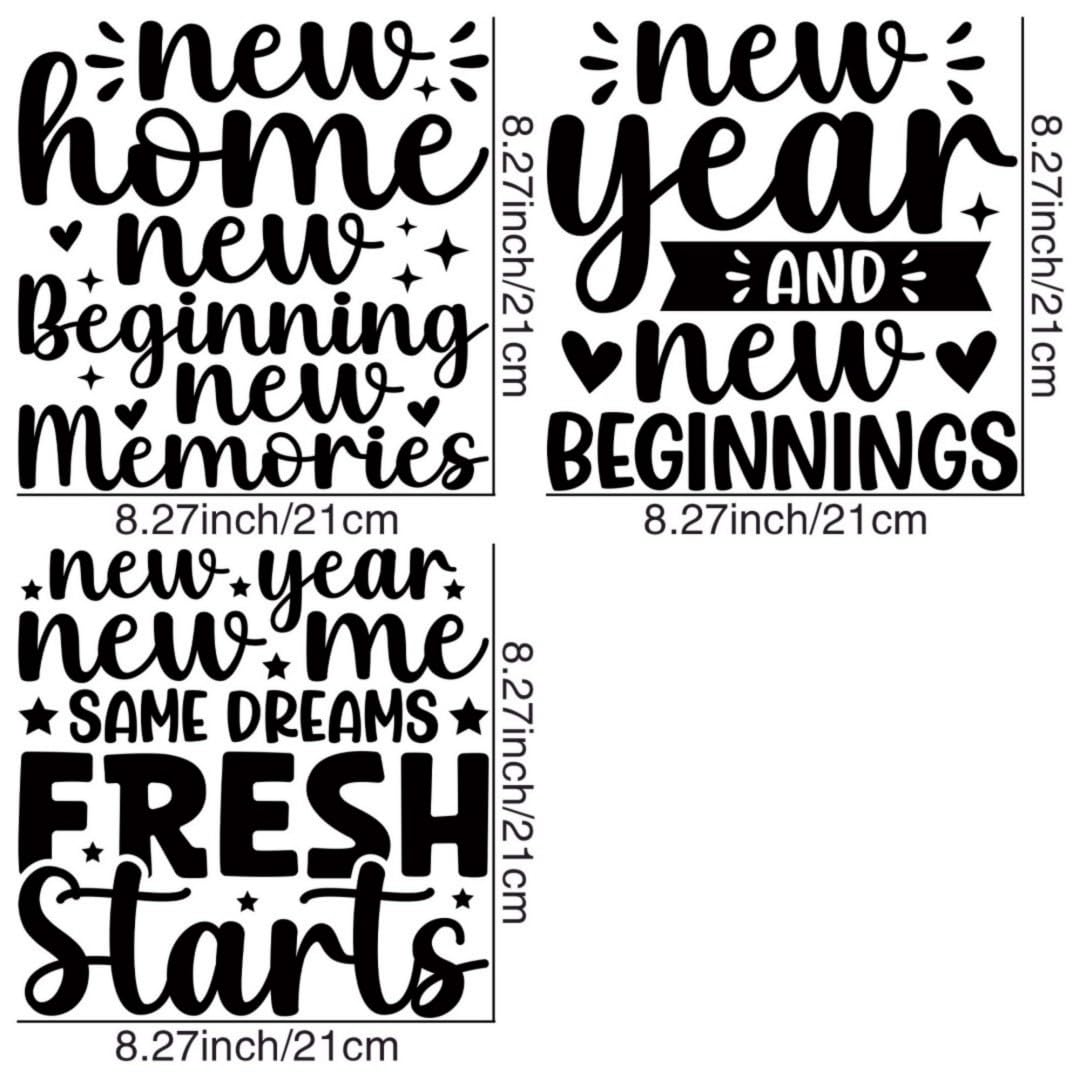 Happy New Year 2025 Iron Transfer Patch Heat Transfer Sticker Vinyl Design Iron Applique T-Shirt Clothing DIY Craft Applique Clothing Decoration