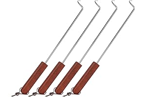 Acrux Pigtail Meat Flippers 17 Inch Stainless Steel BBQ Meat Hook