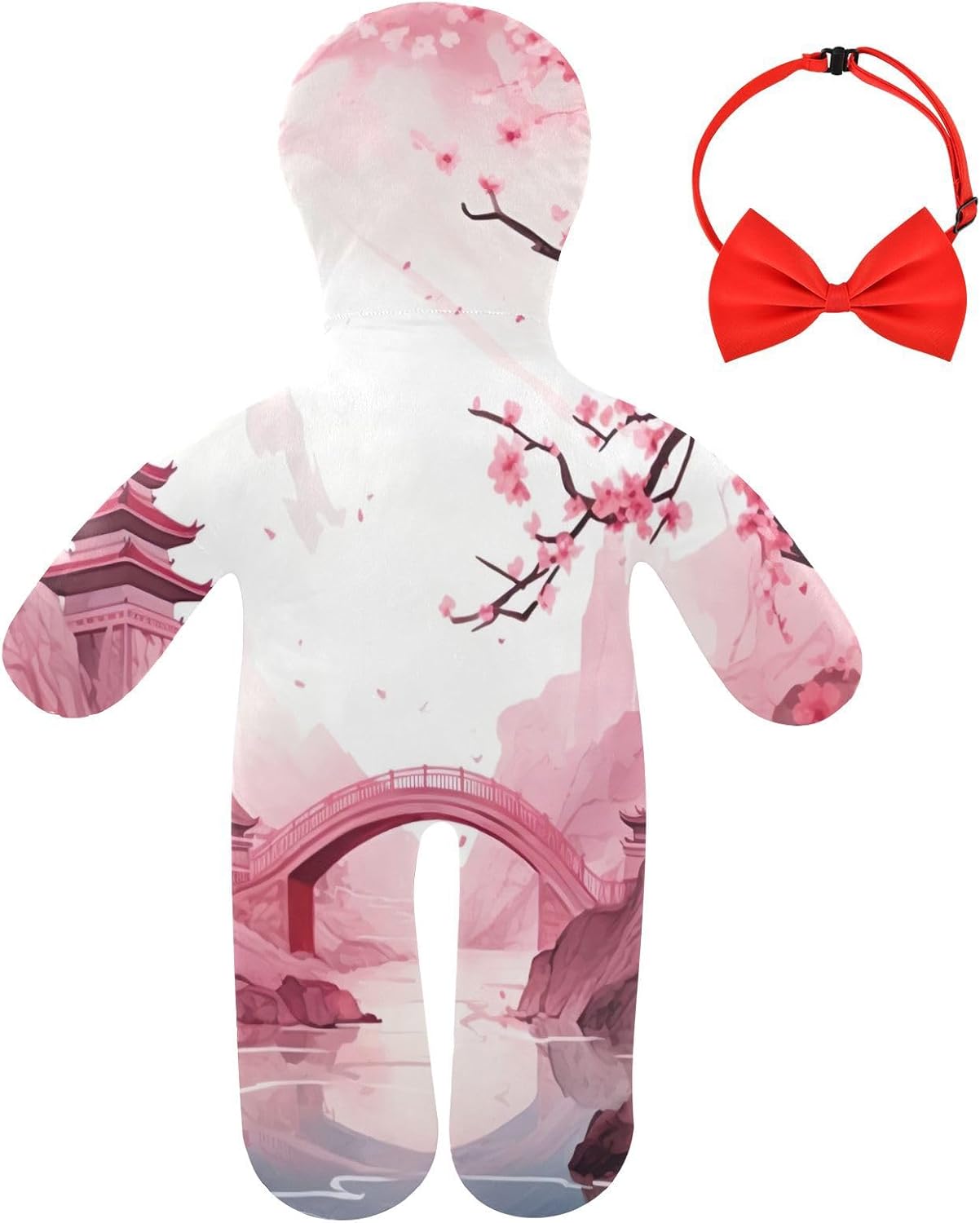 Pink Flower and Lake Human-Shaped Pillow Soft Body Pillows Washable Velvet Pillows for Anxiety Relief Sleeping Cuddling & Support
