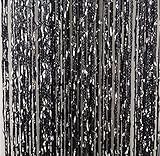 ave split Decorative Door String Curtain Wall Panel Fringe Window Panel Drapes Room Divider Blind Divider Tassel Screen Home 100cm*200cm (black1)