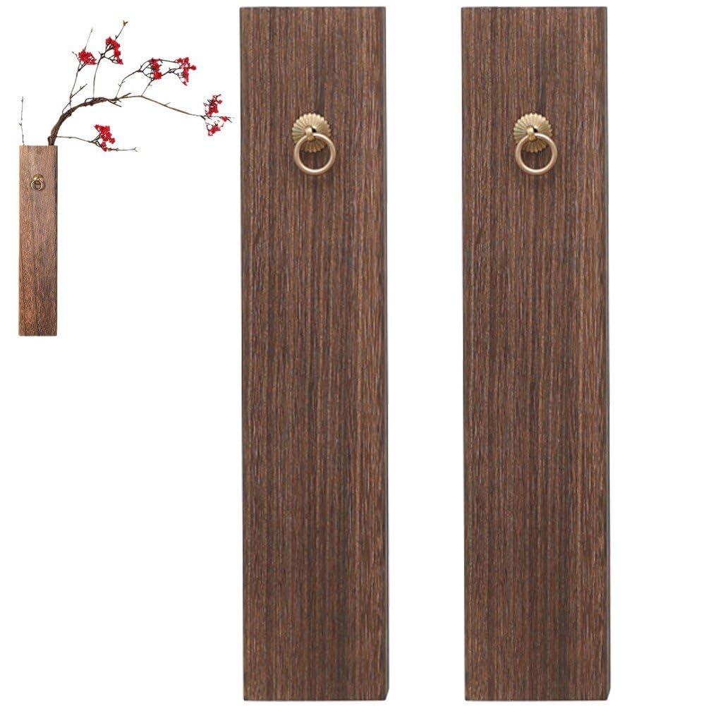 Wandpflanzgefäß Aus Holz, Hängende Blumenvase Tasche, 2er-Set Wandvasen Im Landhausstil Aus Holz Für Wohnzimmer, Schlafzimmer, Homeoffice, Rustikale Dekoration Für Trockenpflanzen