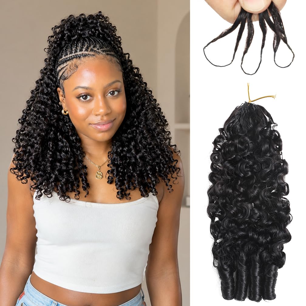 Crochet Hair for Black Women - 16 Inch Curly Human Hair
