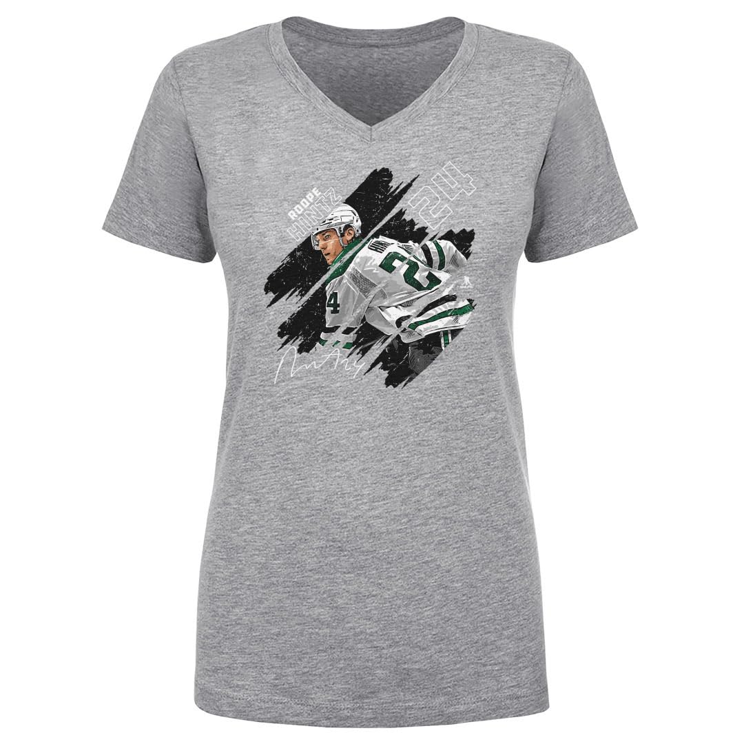 500 LEVEL Roope Hintz Women's V-Neck T-Shirt - Roope Hintz Dallas Stripes