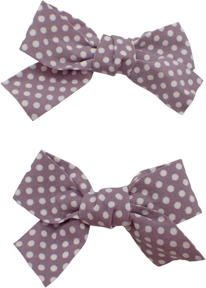 Topkids Accessories2pc Hair Bows Set Stylish Fashion Cute Bow Hair Clips Alligator Beak Bow Hair Slides Party Festival Hair Accessories Girls Children's Women's Wedding (Plum Polka Dot)