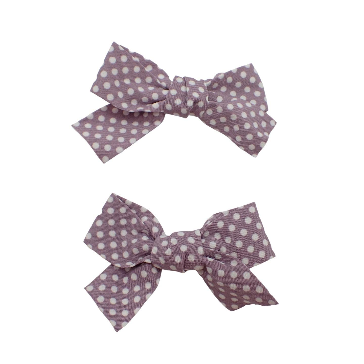 Topkids Accessories2pc Hair Bows Set Stylish Fashion Cute Bow Hair Clips Alligator Beak Bow Hair Slides Party Festival Hair Accessories Girls Children's Women's Wedding (Plum Polka Dot)