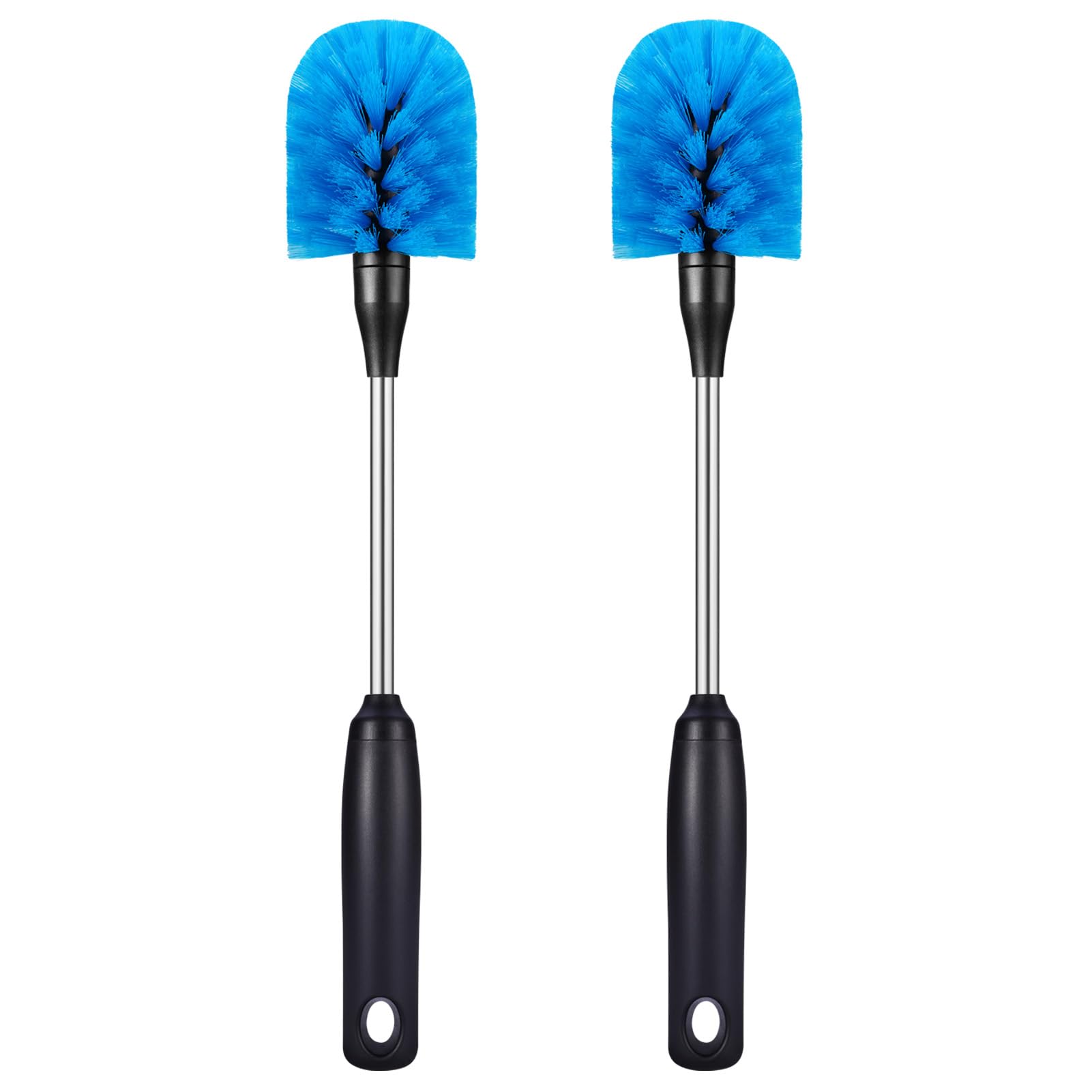 MOSOLAN Stainless Steel Bottle Brush with Replaceable Head, Long Handle Scrub Brush for Water Bottles, Glasswares, Mugs, Flasks, Tumblers, Vases, and